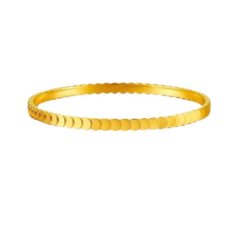 Pulsera elegante de acero inoxidable con diseño de escamas de pez para mujer con acabado chapado, accesorio de moda minimalista