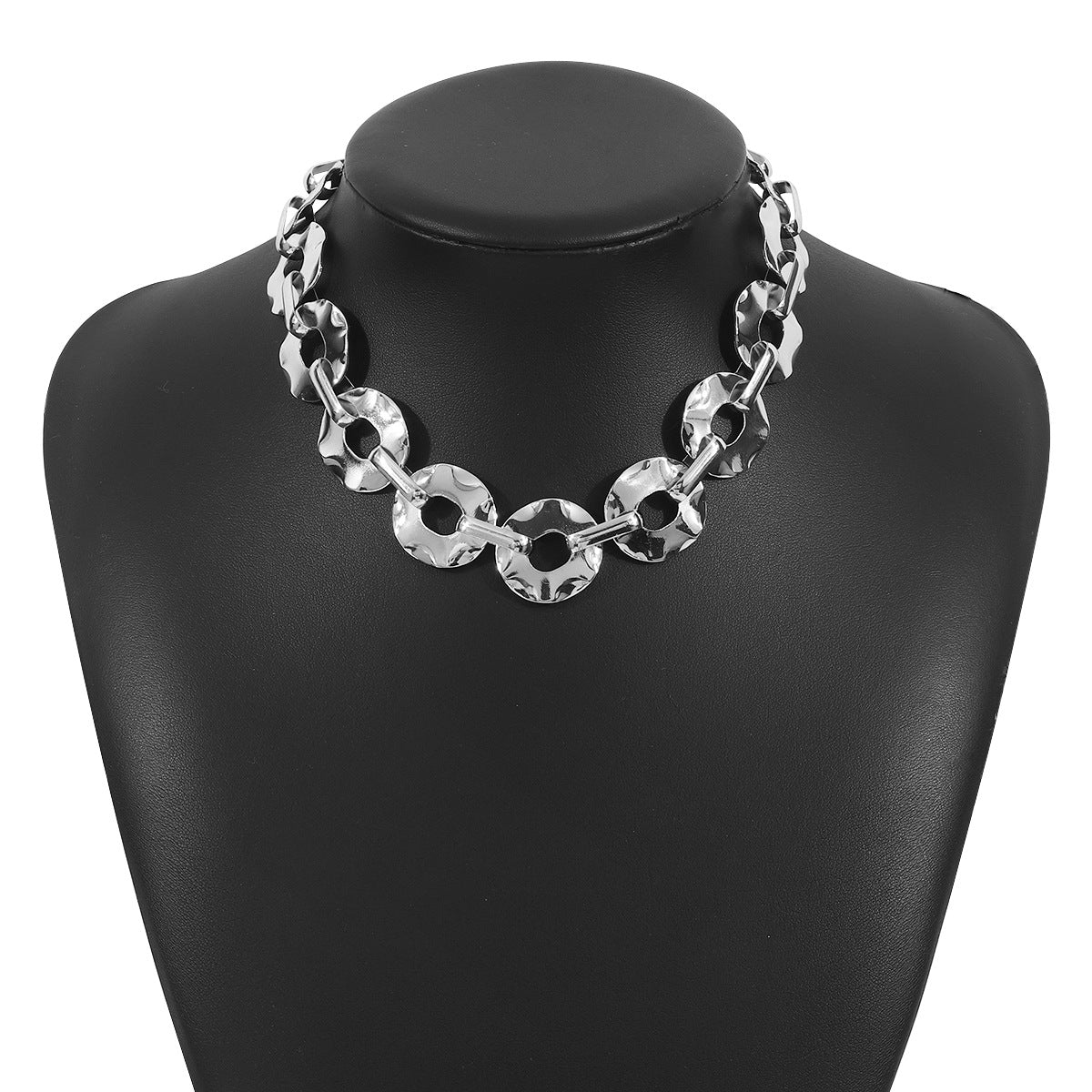 Collana con Ciondolo in Resina Geometrico Minimalista da Donna con Catena in Lega Galvanizzata