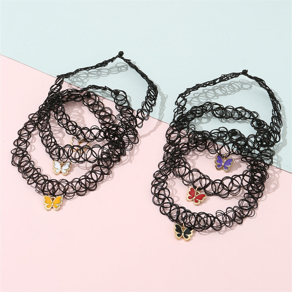 Juego de pulseras de aleación con forma de mariposa estilo dibujos animados para niños con diseño minimalista y empaque individual