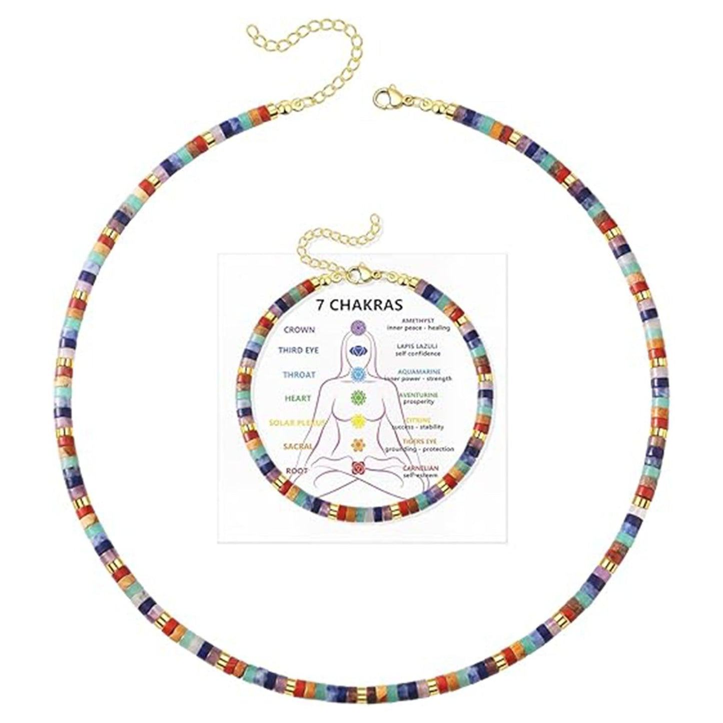 Elegant Natural Crystal Turquoise Bead Necklace Unisex Adjustable Chain