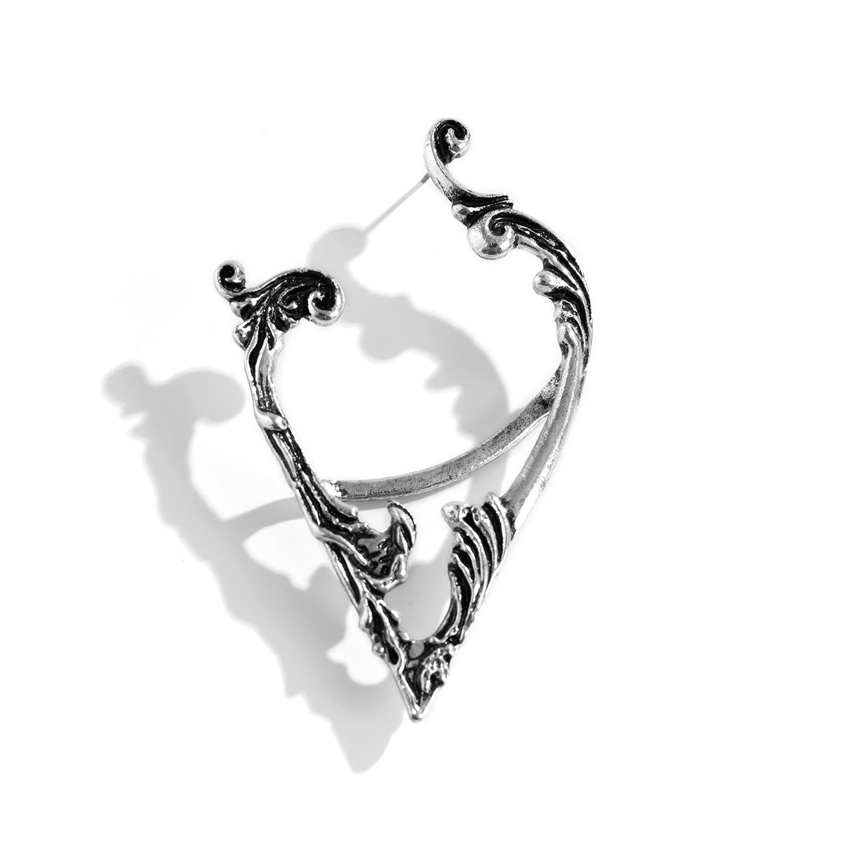 Asymmetrical Geometric Alloy Earrings with Electroplated Finish for Women - Edgy Sweet Dark JK Style Ear Studs