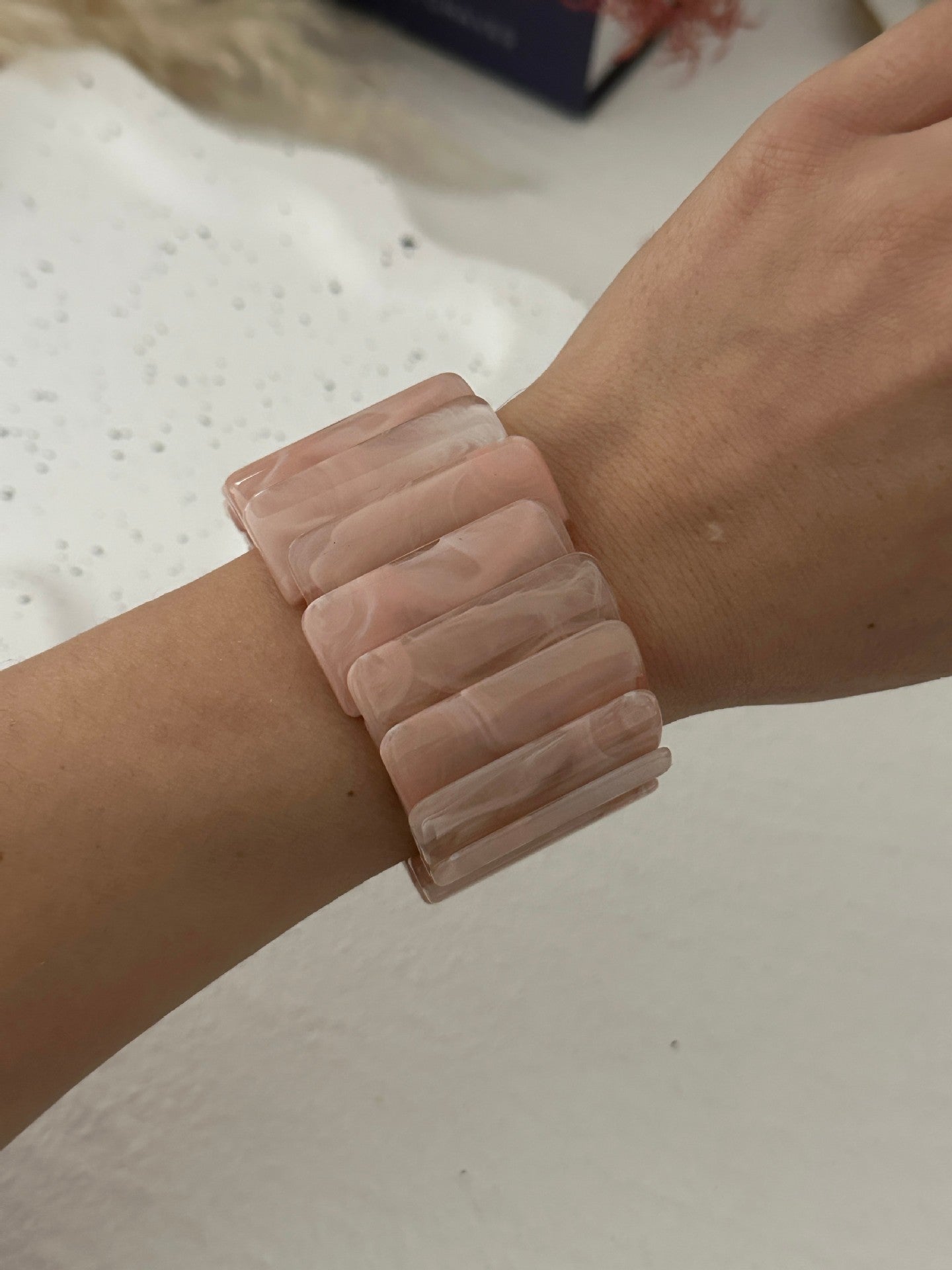 Minimalist Striped Acrylic Resin Round Bangle for Women