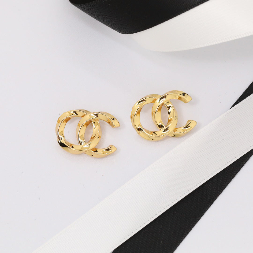 Luxury Gold Plated Double C Letter Pearl Ball Chain Necklace for Women