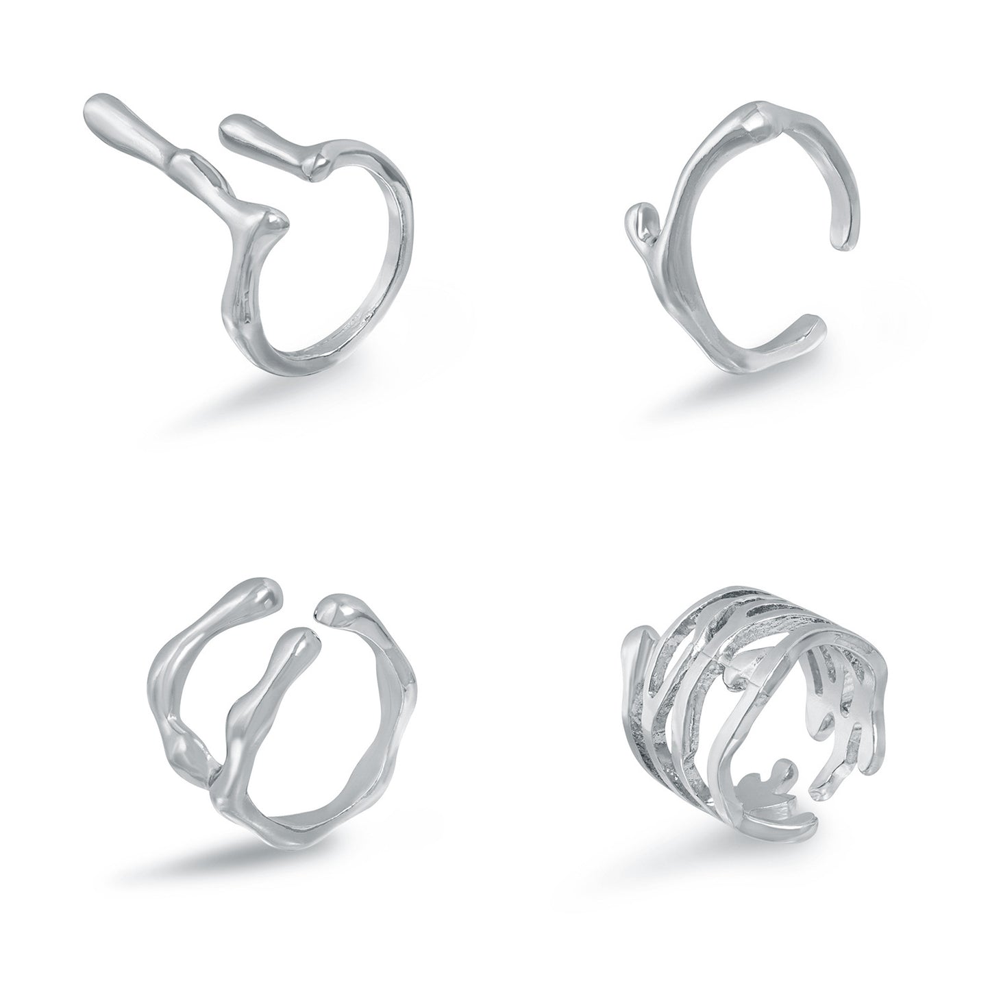 Fashion Geometric Plated Adjustable Open Ring for Women