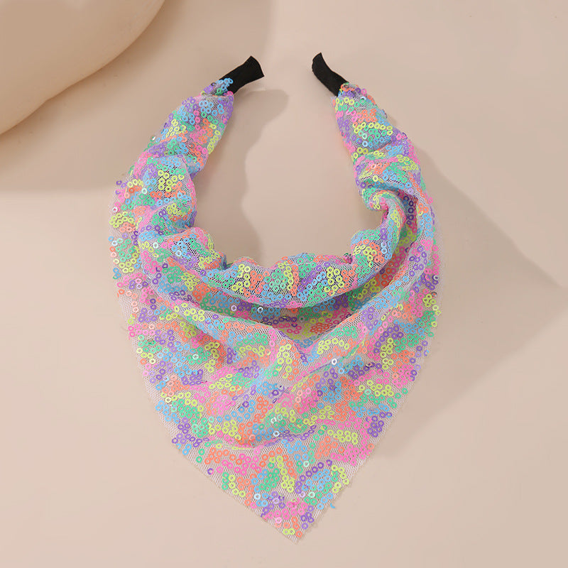 Fascia per capelli in tessuto a maglia con motivo a margherita minimalista per ragazze, con estetica macaron pastello e design geometrico