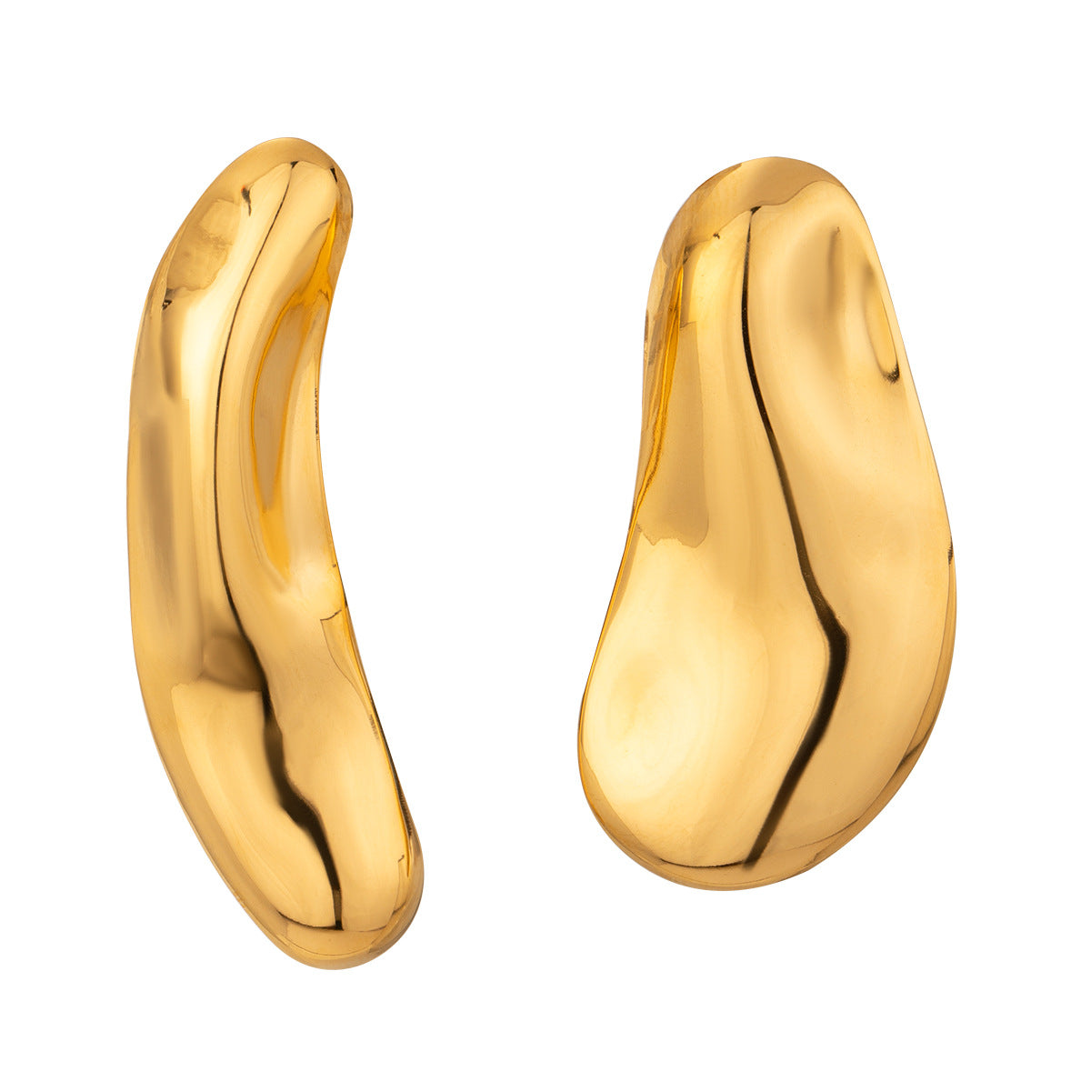 Vintage 18K Gold Plated Geometric Stainless Steel Earrings