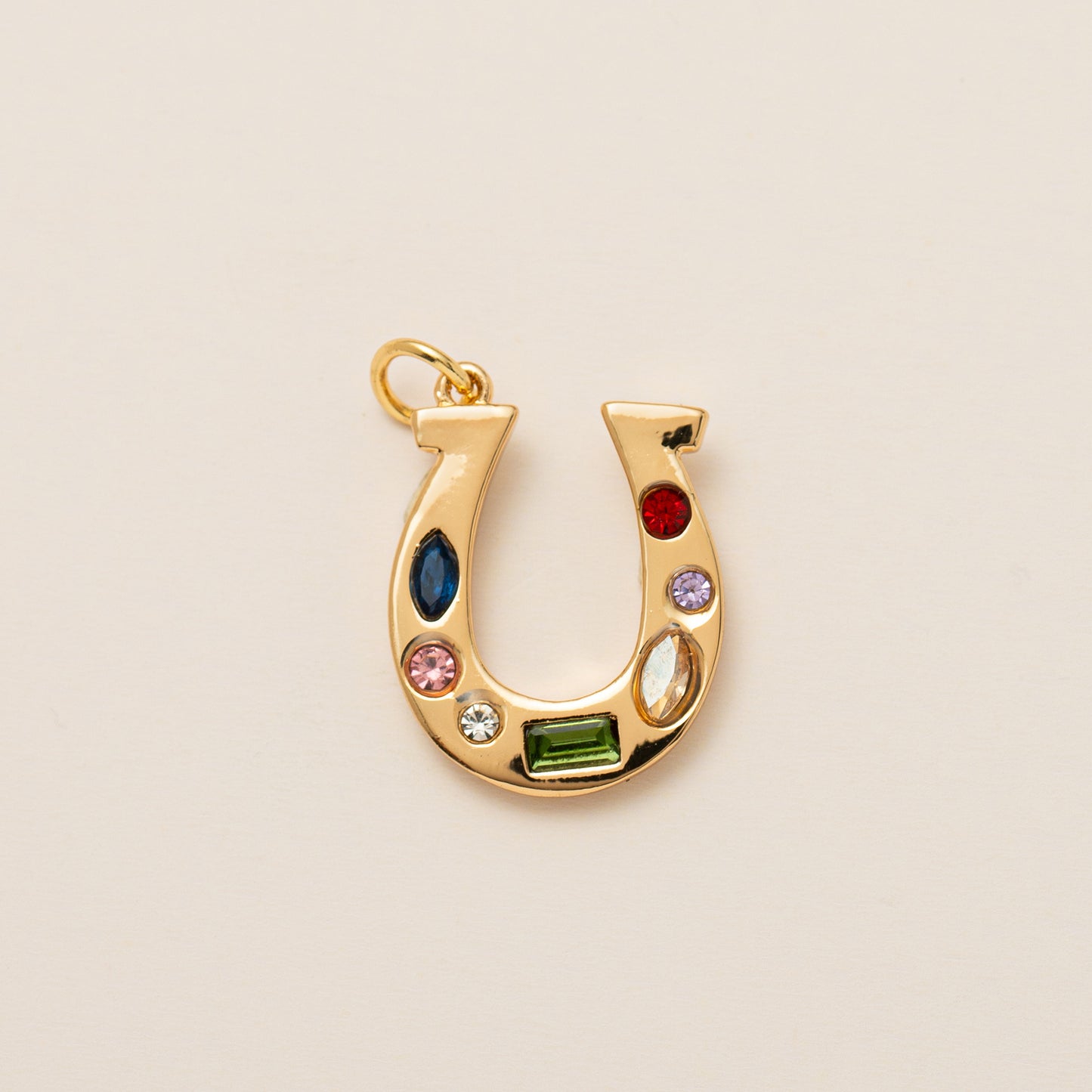 Gold Plated Brass Fruit Charm Bar Necklace with Cubic Zirconia for Women