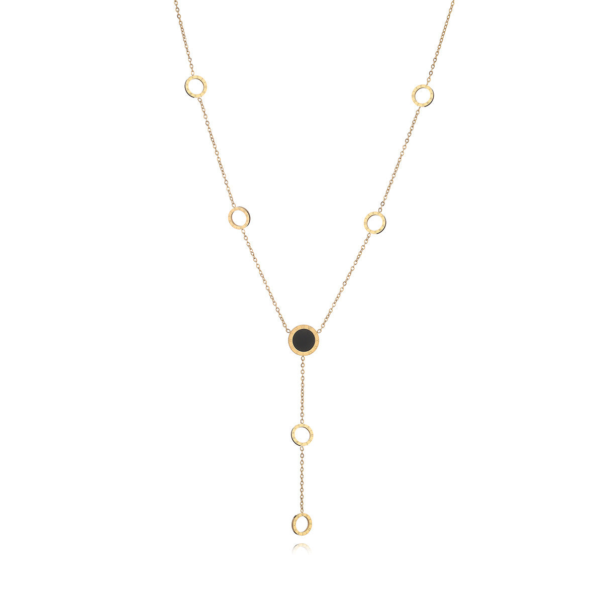 Collana Minimalista Geometrica da Donna in Acciaio al Titanio, Catena Ipoallergenica per Clavicola da Indossare a Strati