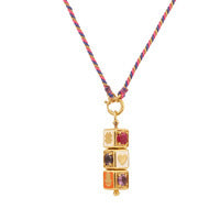 Collana con ciondolo geometrico vintage in acciaio al titanio placcato oro unisex, design affusolato ispirato ai Tarocchi