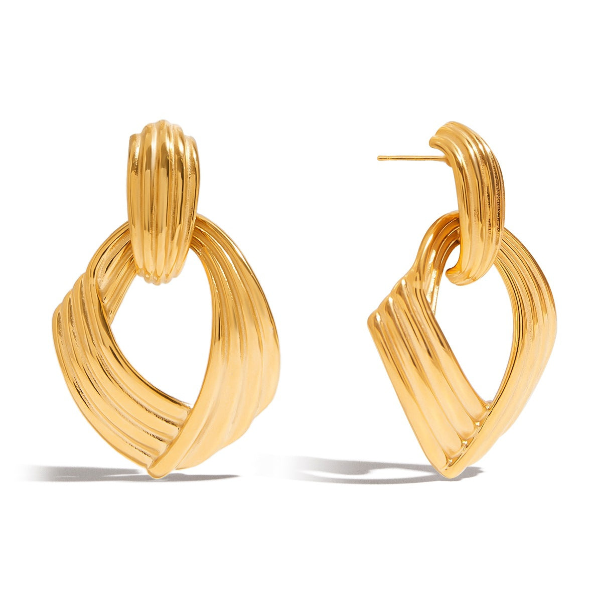 Minimalist Geometric Stainless Steel Plated Earrings for Women
