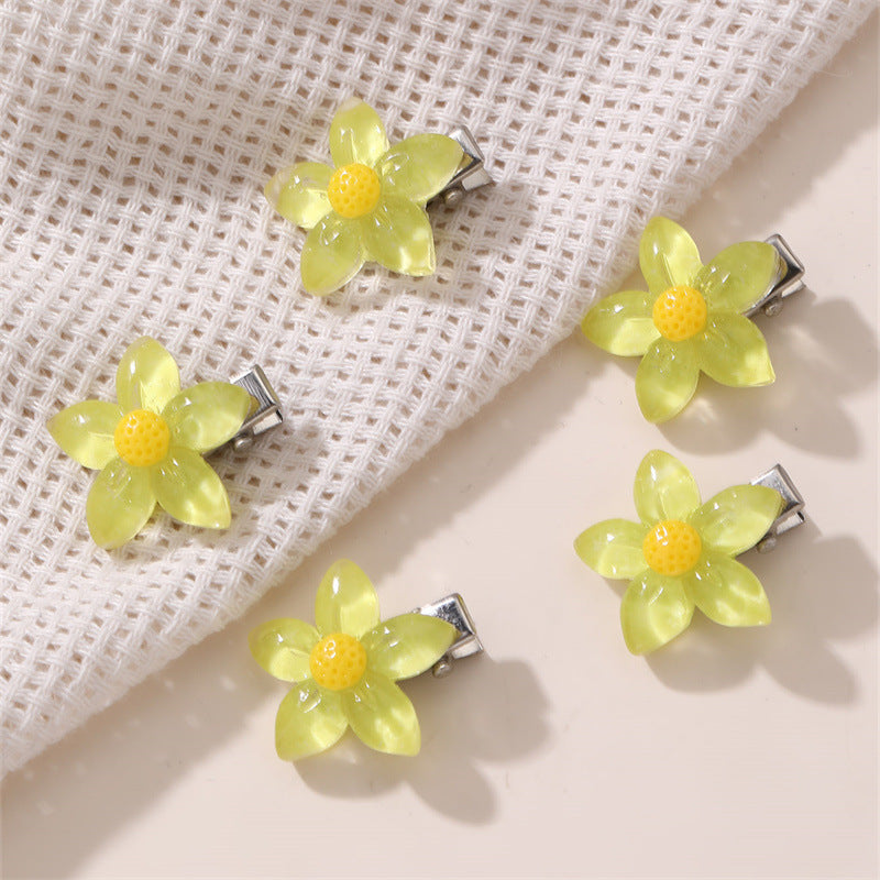 Fermaglio per capelli a fiocco stile naturale per bambine, realizzato in resina plastica con dettagli a volant e in rete, mini accessorio per capelli a tema principessa