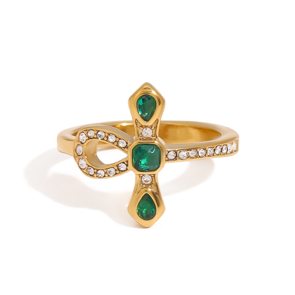 Fashion Geometric Snake Stainless Steel Plated Ring for Women