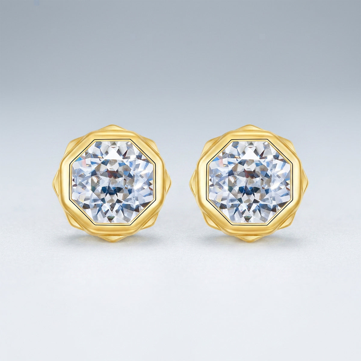 Minimalist Geometric 925 Sterling Silver Moissanite Stud Earrings for Women