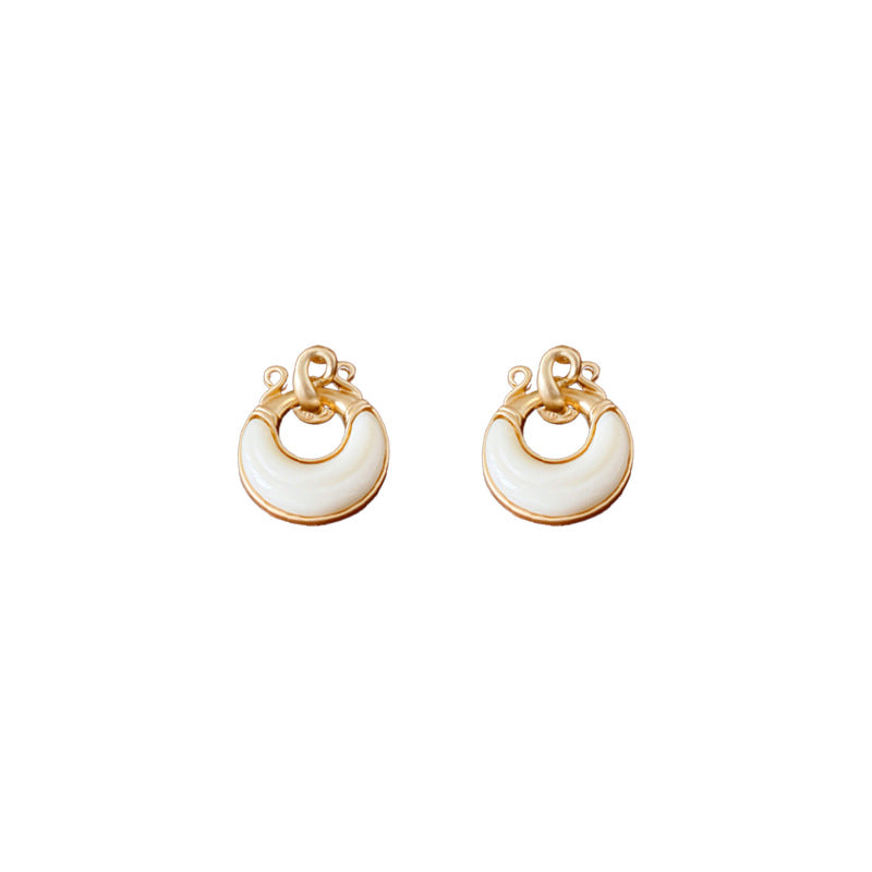 Orecchini chic in resina geometrica con design circolare cavo, base in lega placcata oro e perni in acciaio inossidabile da donna