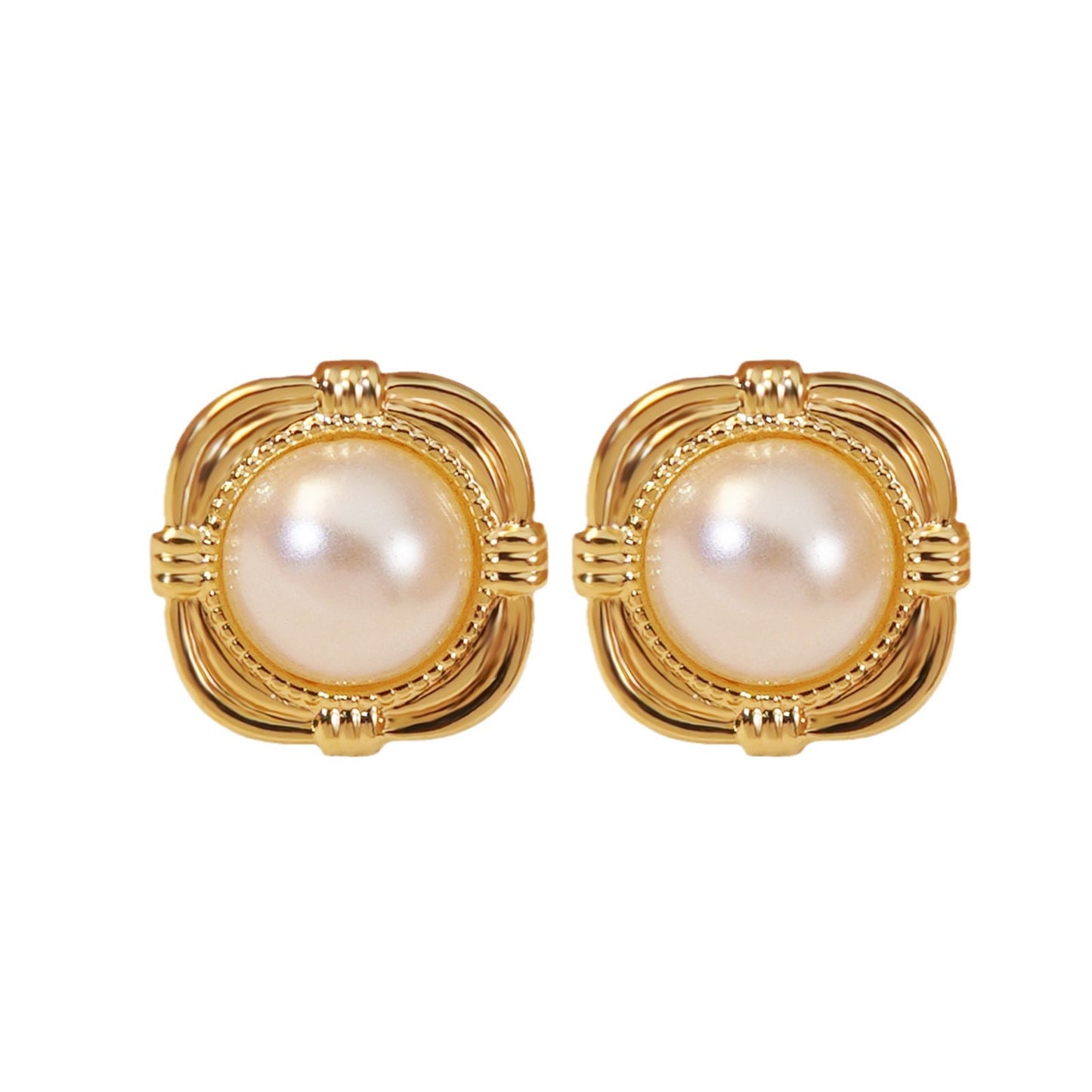 Elegant Business Square Geometric Plated Stainless Steel Earrings for Women