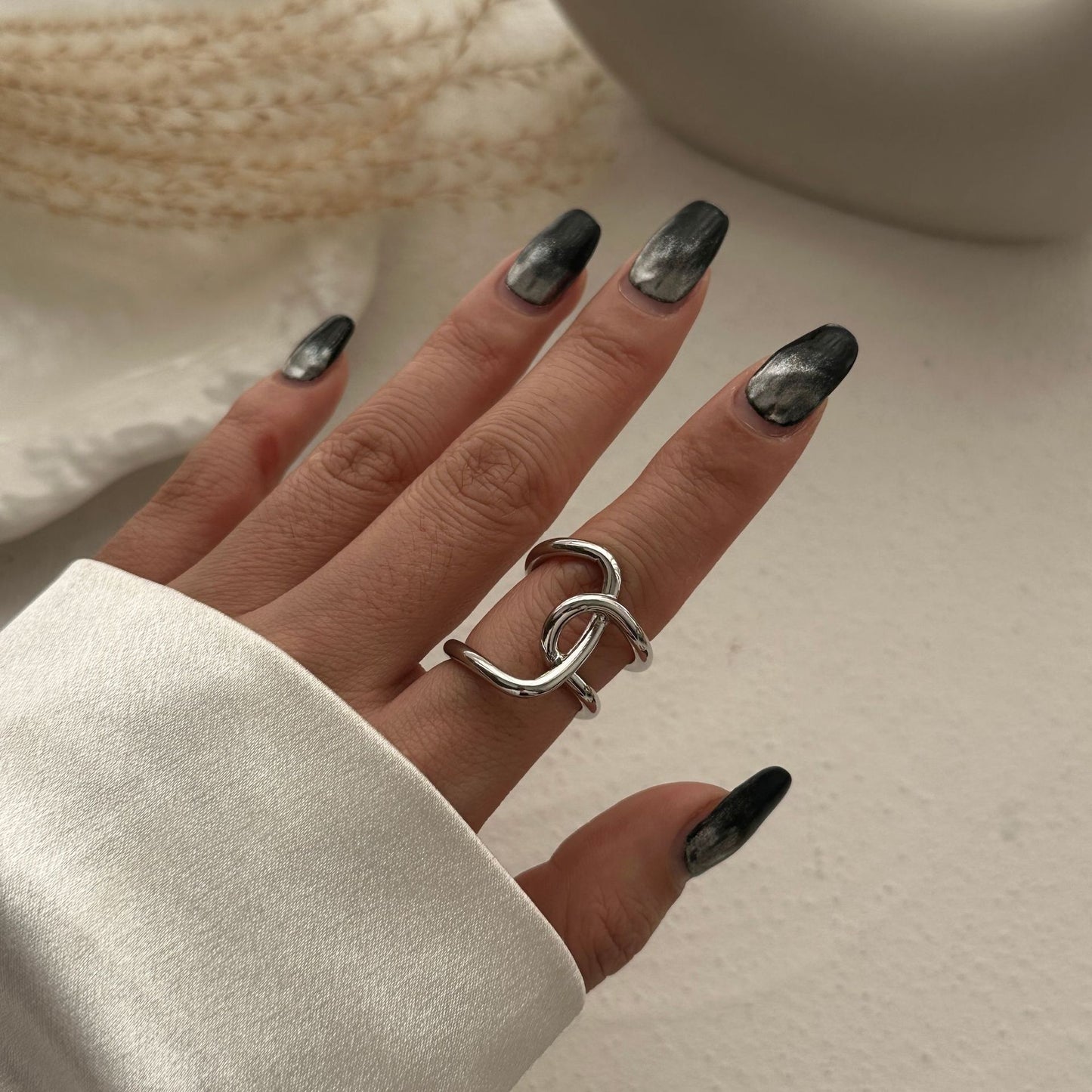 Set di bracciali a polsino placcati in lega geometrica per impieghi gravosi