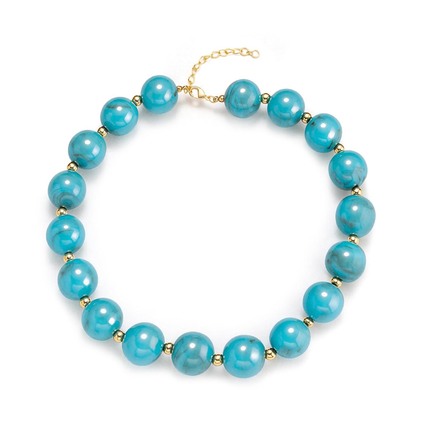Casual Geometric Round Resin Beaded Necklace for Women