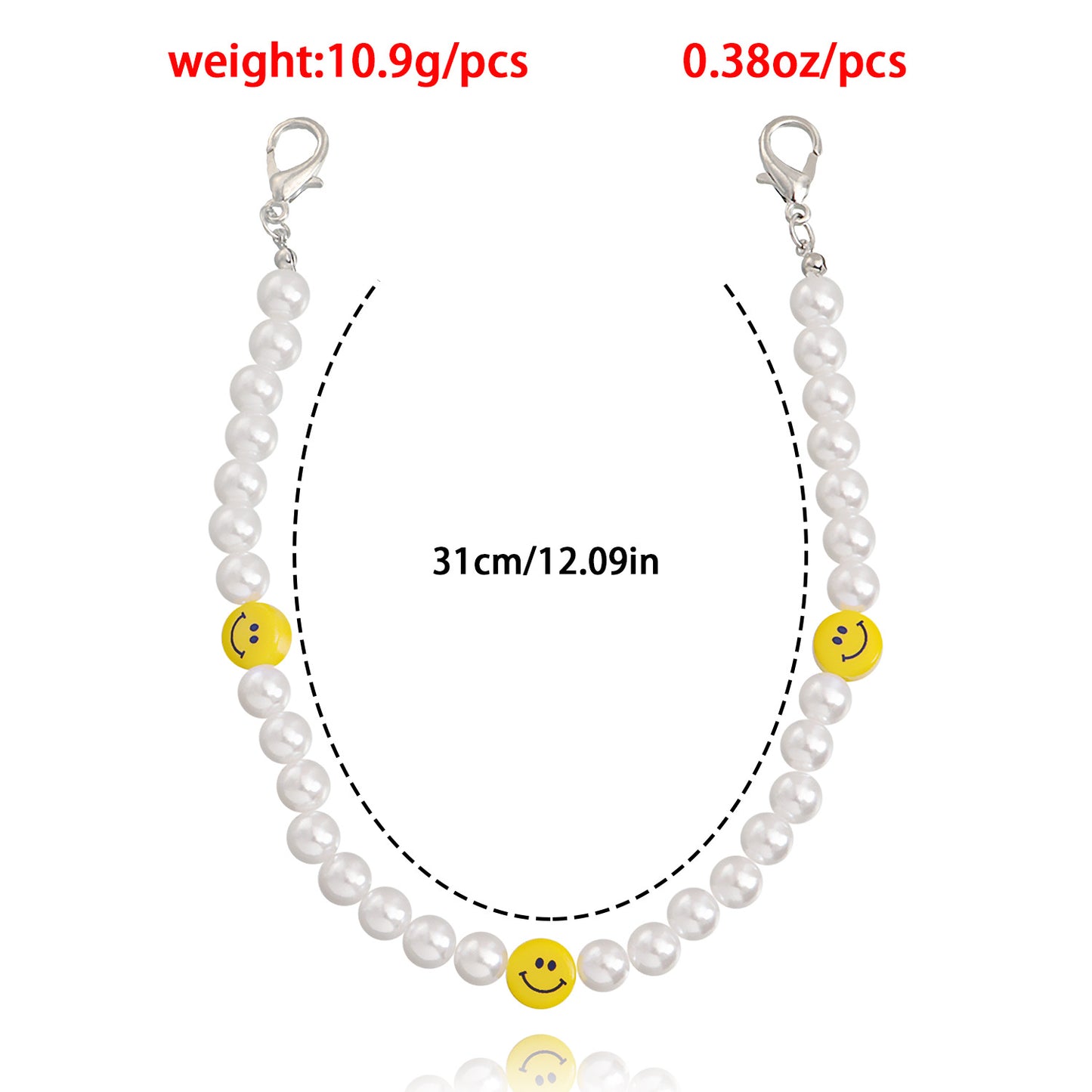 Minimalist Smile-Shaped Alloy Anklet with Woven Beach Style Design for Women