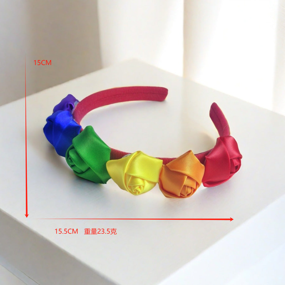 Rainbow Floral Butterfly Resin Headband Hair Accessory