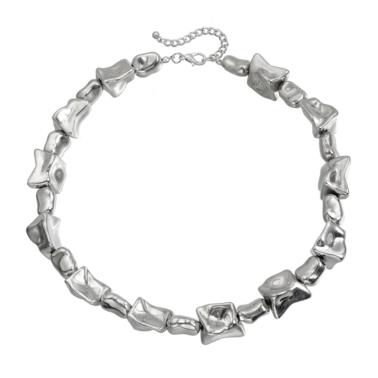 Minimalist Geometric Irregular Pendant Necklace for Women with Electroplated Plastic Resin and Clavicle Chain