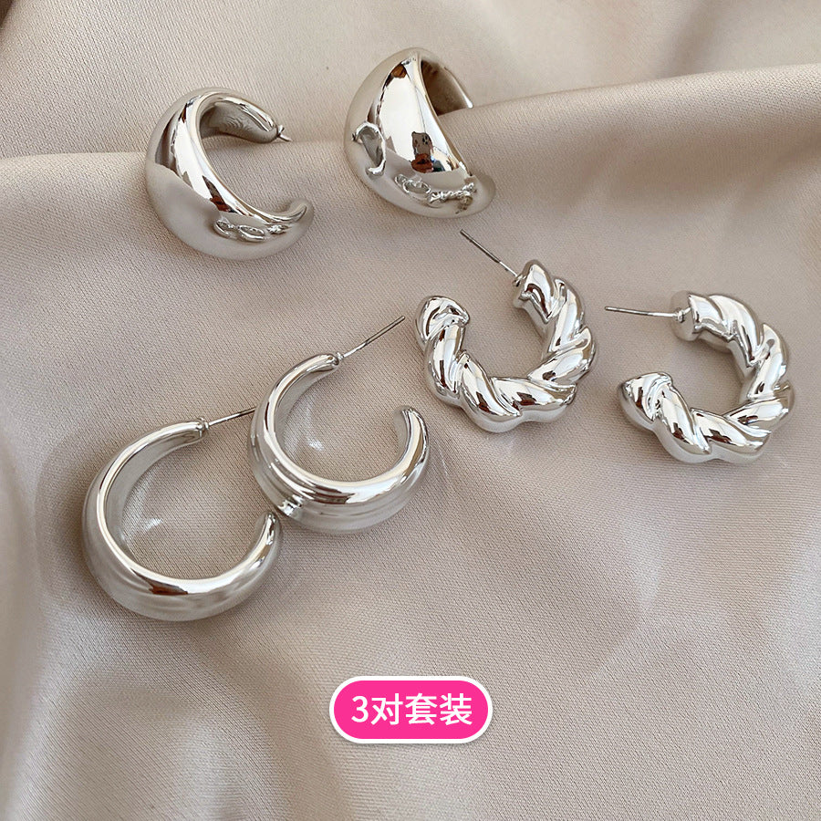Pendientes de botón redondos geométricos minimalistas para mujer con postes de acero inoxidable galvanizado y cuerpos de acetato de resina