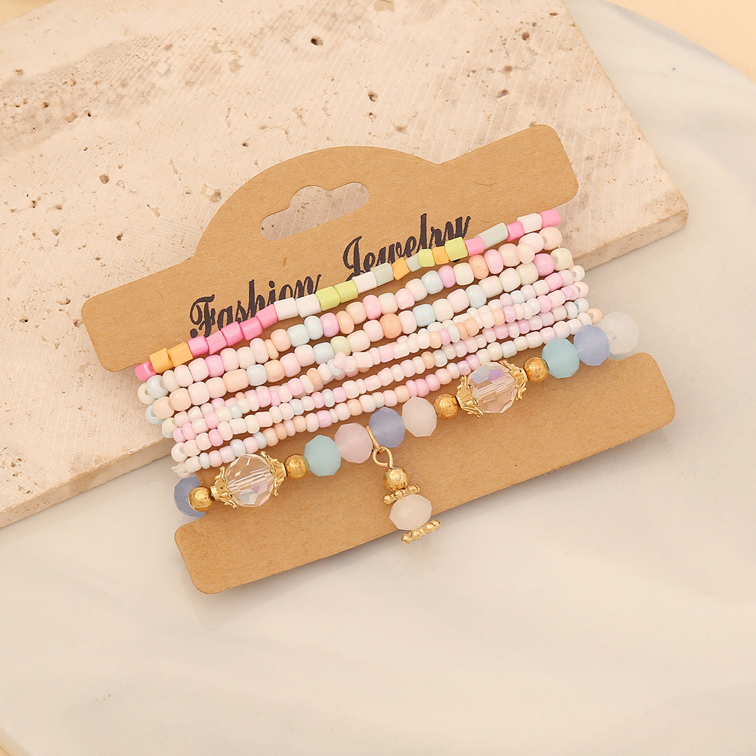 Bohemian Beaded Bracelet with Teardrop-Shaped Glass Beads for Women Handmade Fashion Jewelry
