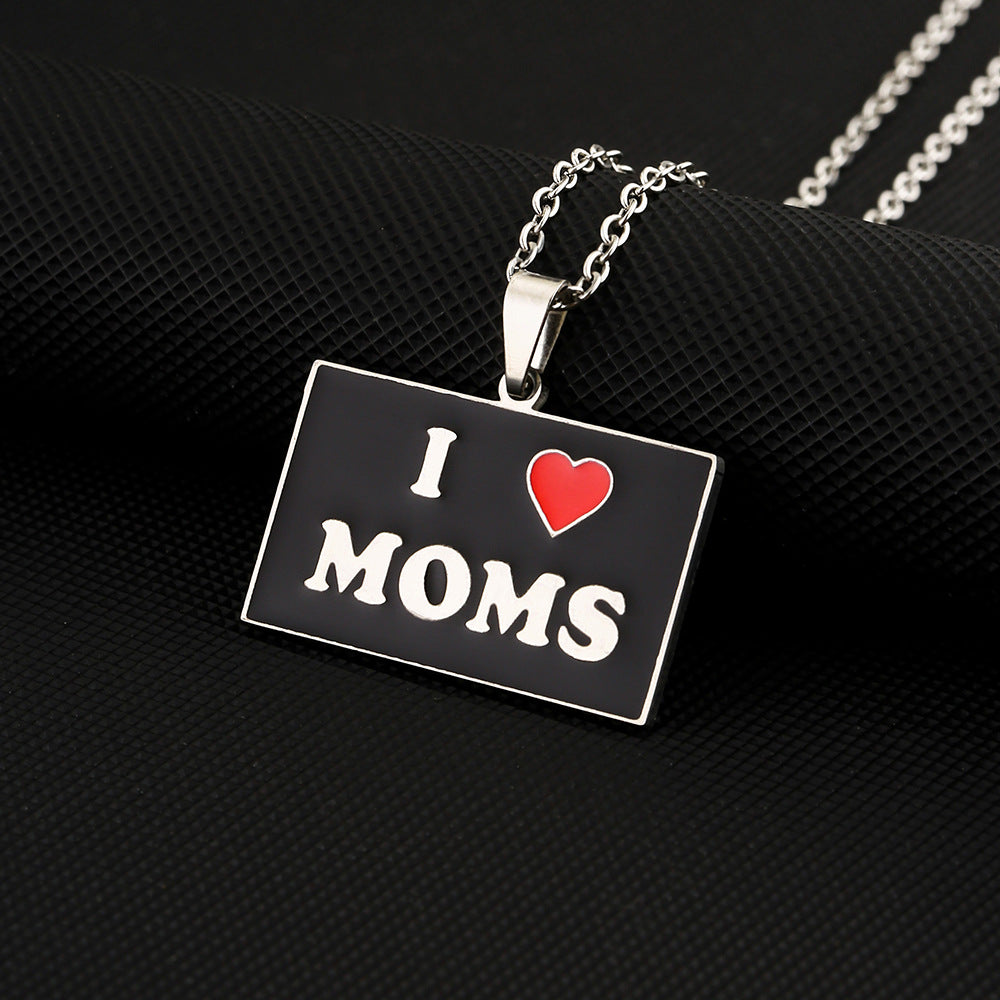 Elegant Geometric Stainless Steel Letter Pendant Necklace with Plated Finish for Men and Women