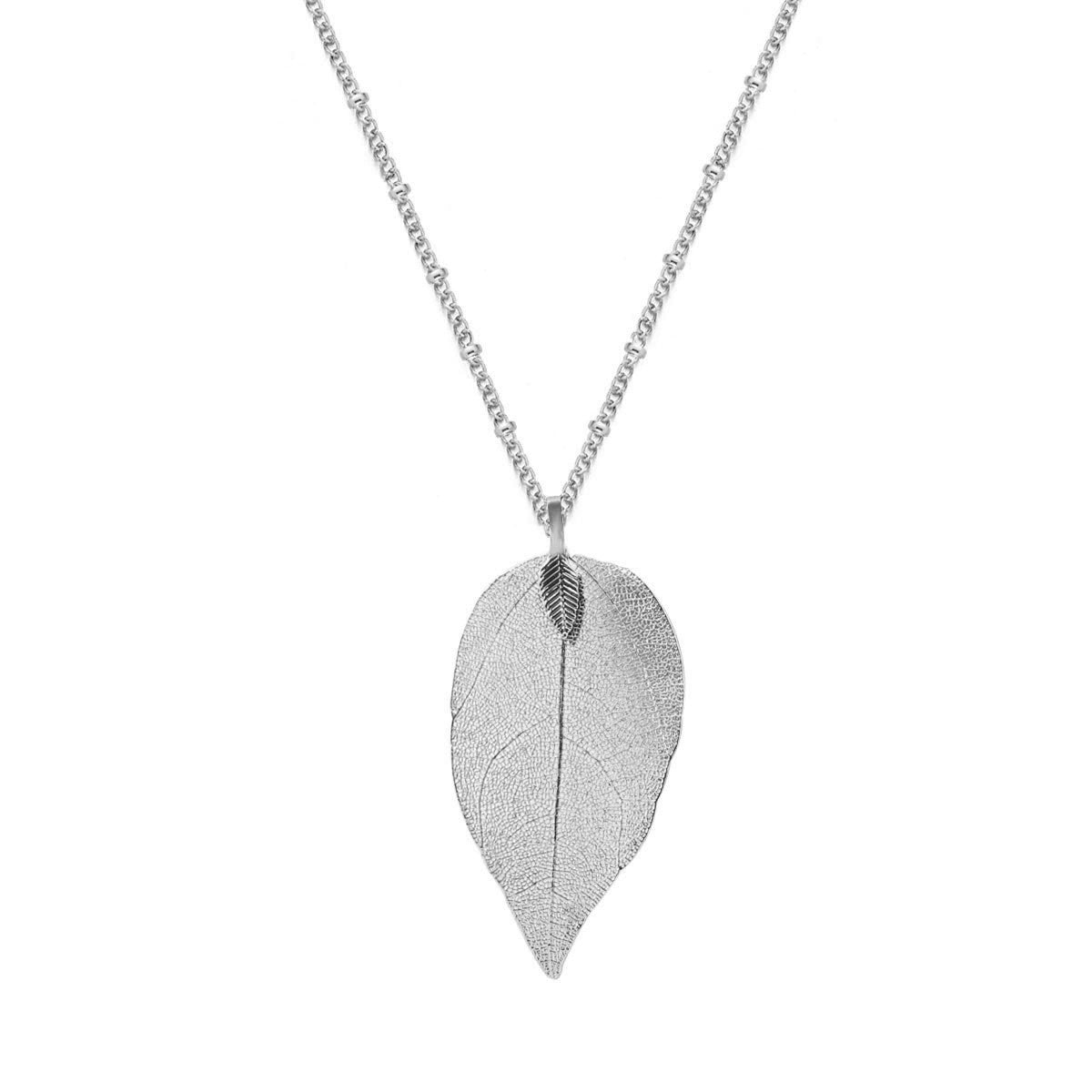 Minimalist Individualistic Plated Alloy Leaf Necklace for Women