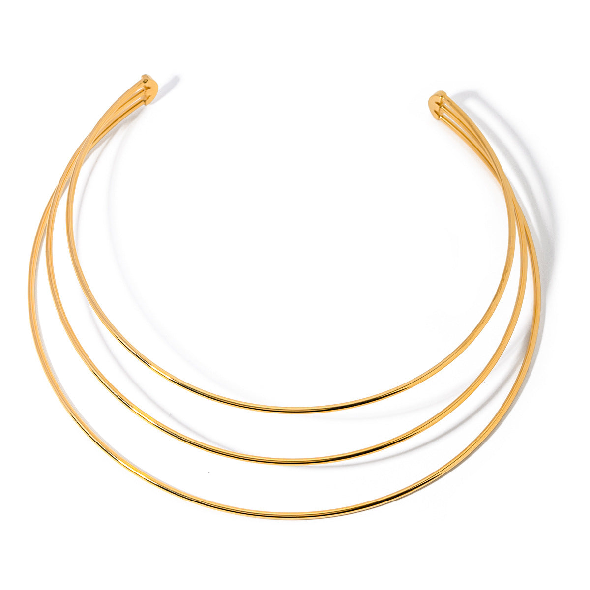 Minimalist Oval Bead Bracelet in Stainless Steel with Gold Plating for Women