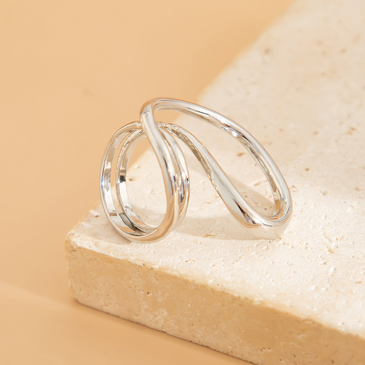 Stackable Teardrop Geometric Zinc Alloy Plated Bracelet Set