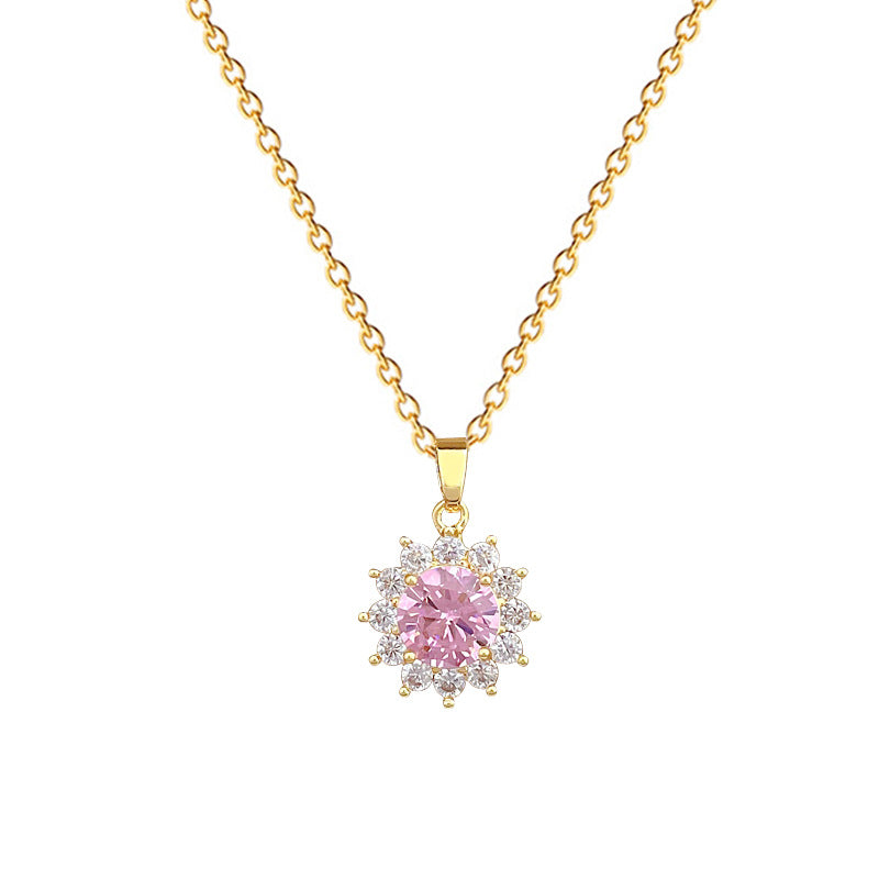Collana minimalista rotonda in acciaio inossidabile con intarsio completo di strass per uomo e donna, delicata catena per clavicola