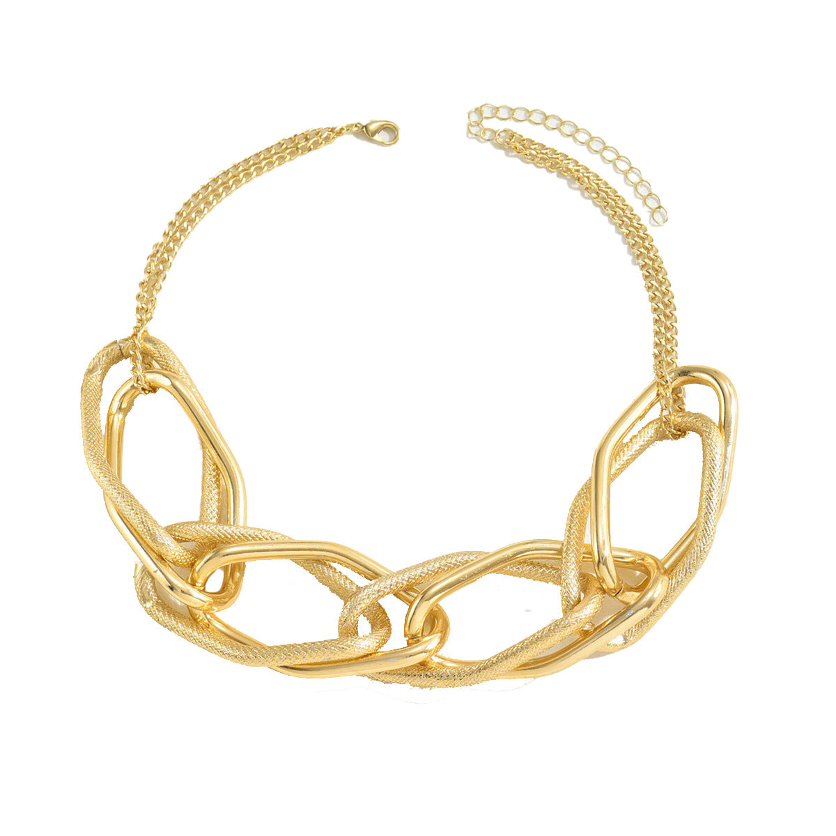 Collar con colgante geométrico de moda para mujer, construcción de aleación de zinc y acabado galvanizado