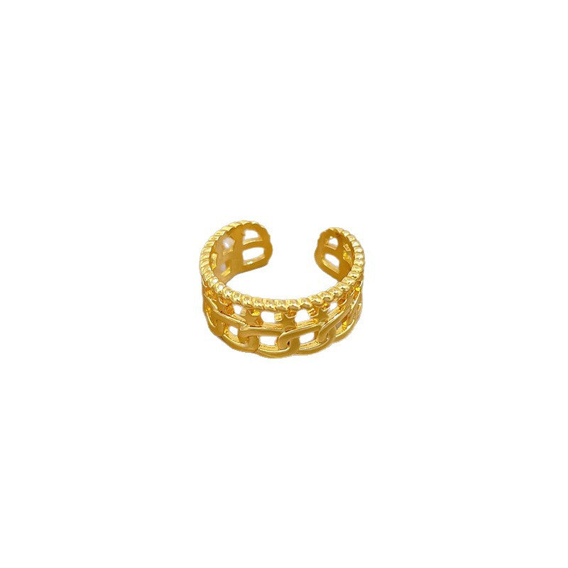 Minimalist Sweet Gold Plated Brass Crown Ring Adjustable Open Band for Women Couples