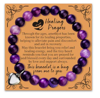 Unisex Heart Natural Stone Beaded Bracelet