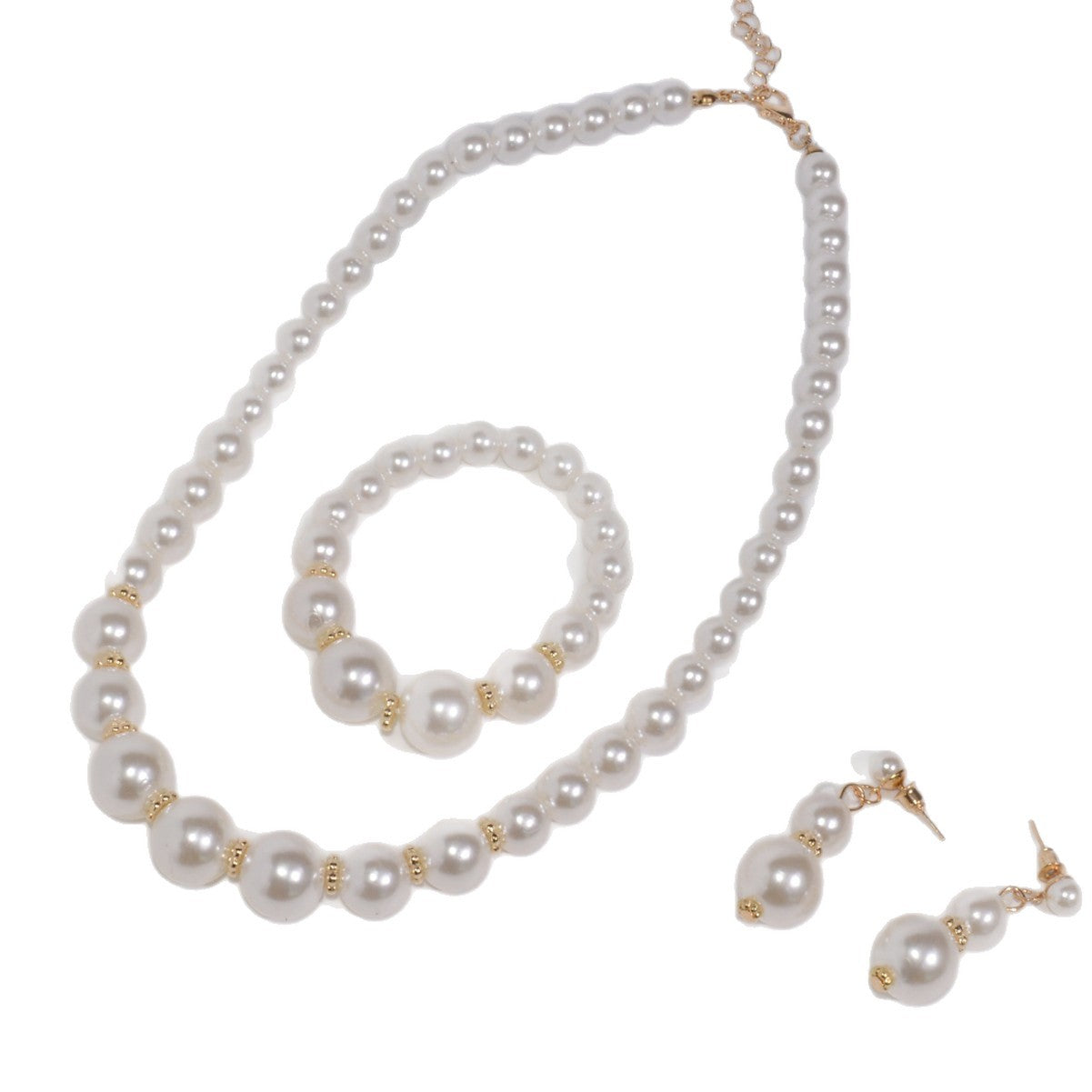 Dulce collar de perlas de estilo vintage para niñas con colgante geométrico en cadena de perlas para edades de 3 a 10+ años