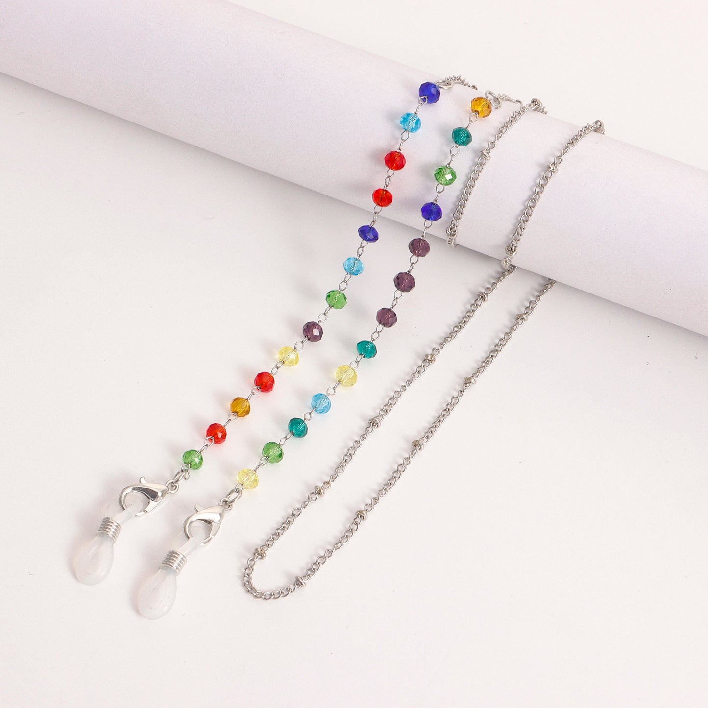 Fashion Colorful Crystal Inlaid Alloy Glasses Chain Mask Holder