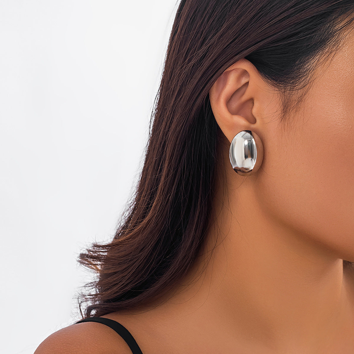 Exaggerated Heart and Floral Plated Stainless Steel Drop Earrings for Women