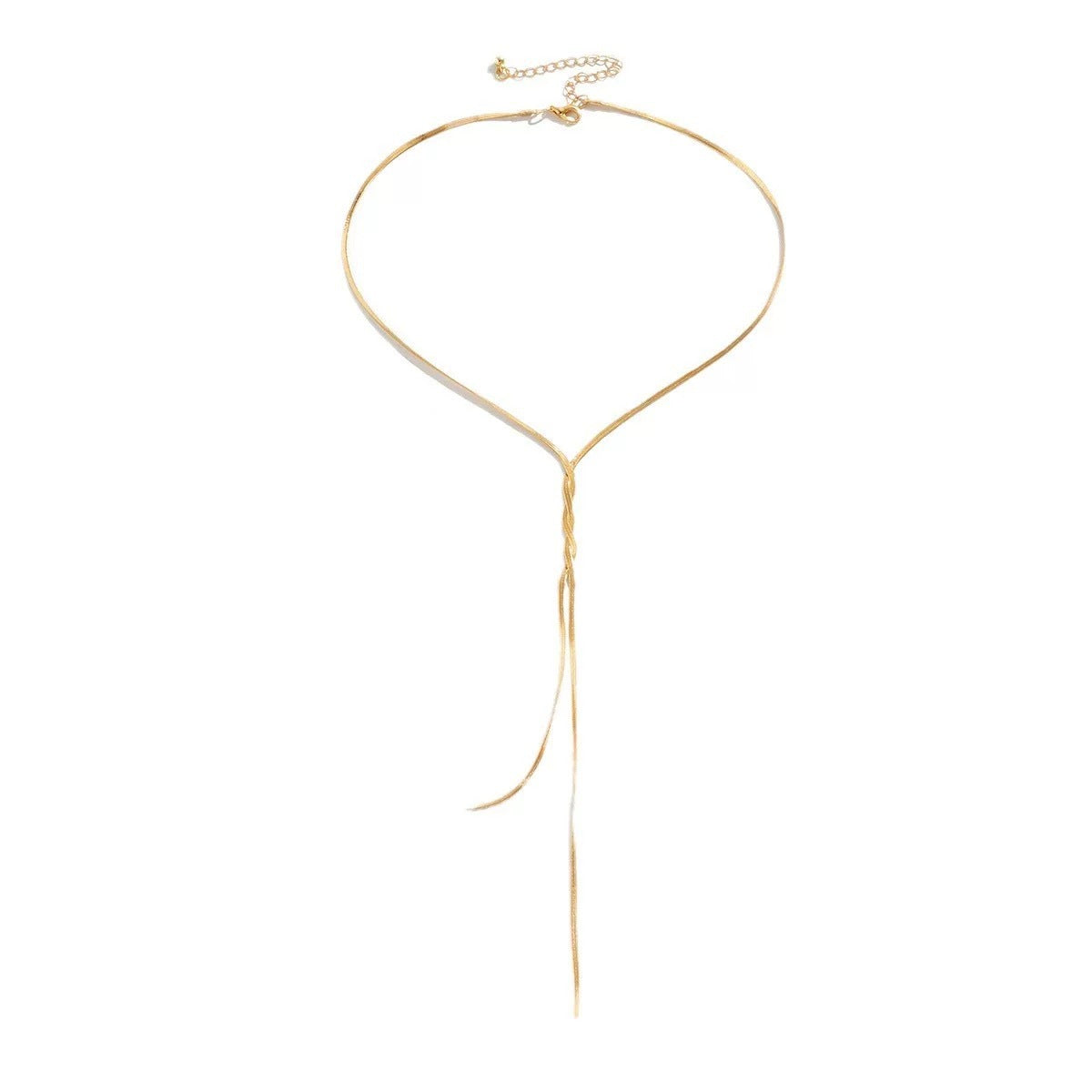 Geometric Titanium Steel Plated Blade Chain Necklace for Women
