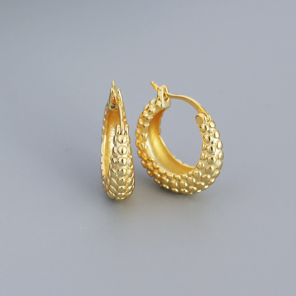 Minimalist Geometric U-Shaped S925 Sterling Silver Earrings with Plated Finish