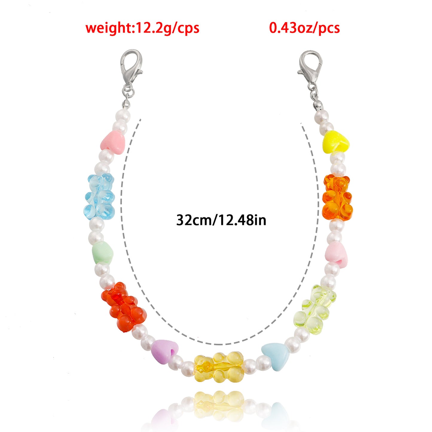 Cute Bear-Shaped Alloy Anklet for Women with Resin Imitation Pearl Accents and Geometric Design