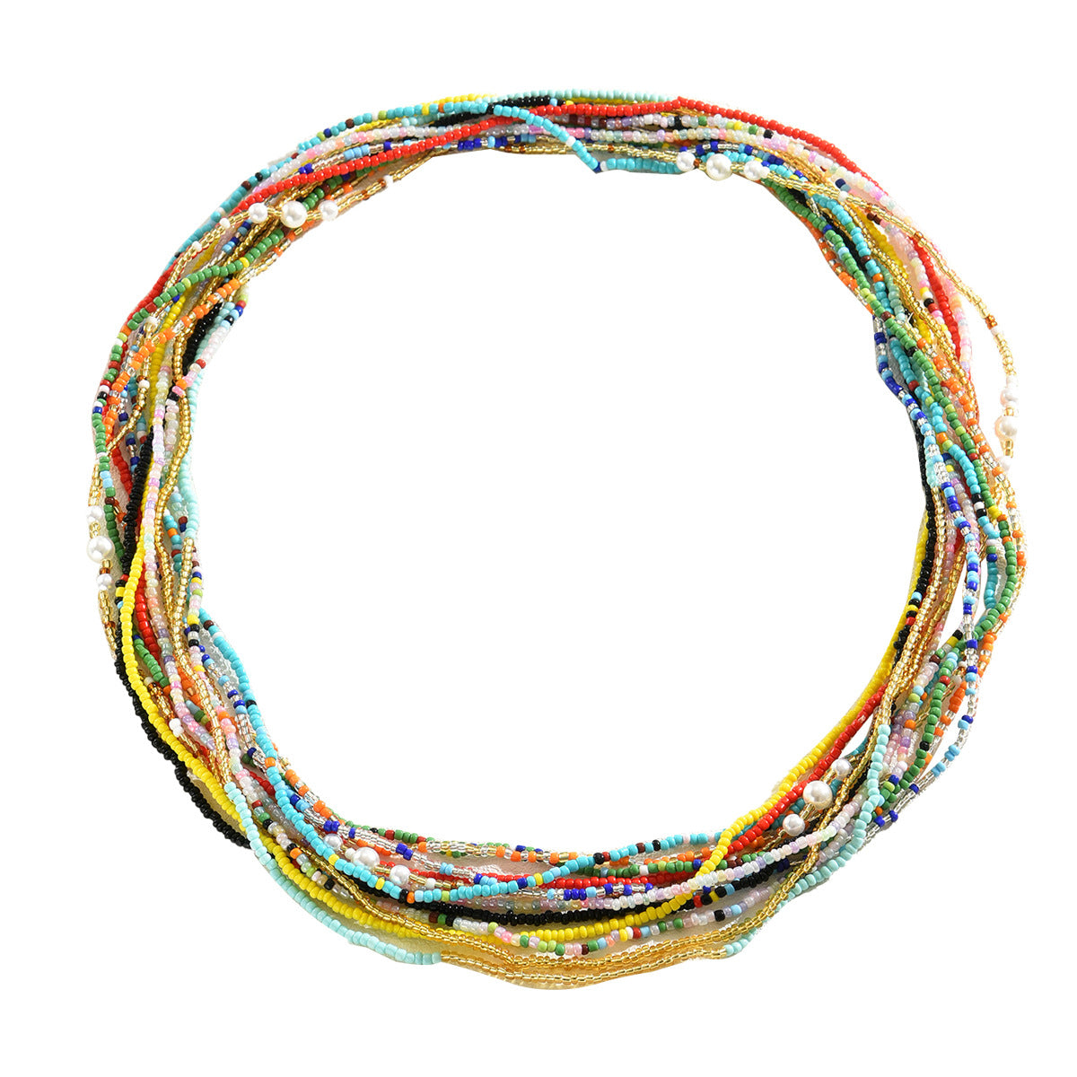 Set di bracciali da donna in stile ufficio, geometrici e alla moda, con design a perline intrecciate multistrato e colori arcobaleno