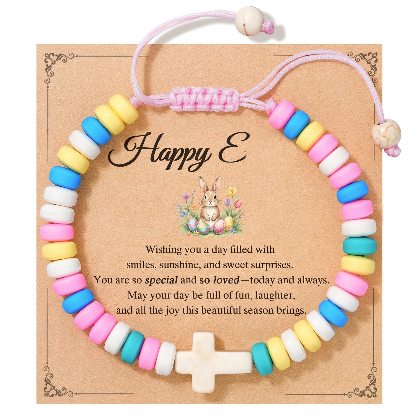 Bohemian Sweet Cross Turquoise Beaded Bracelet for Kids