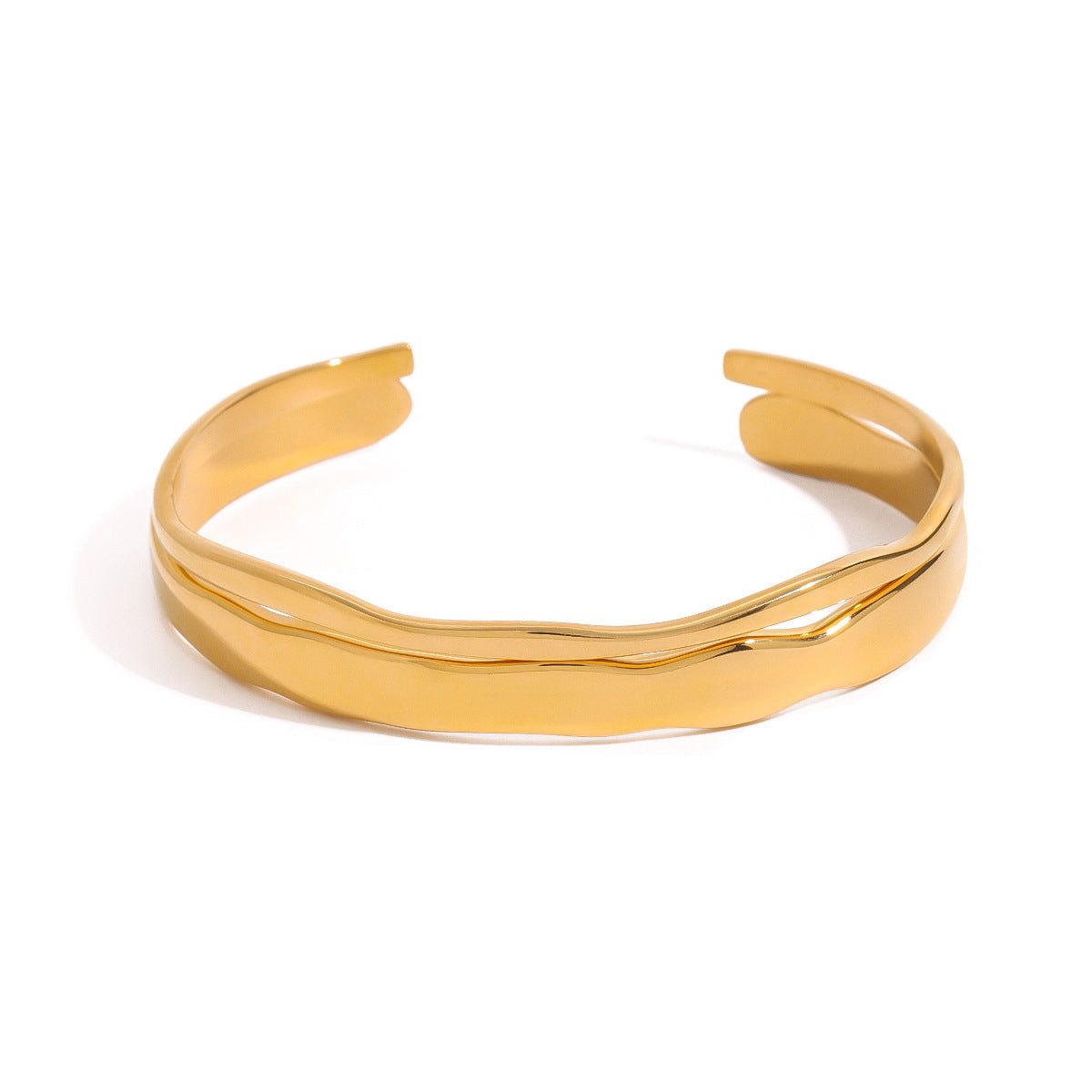 Bracciale Minimalista Geometrico in Acciaio al Titanio con Finitura Placcata per Donna e Uomo