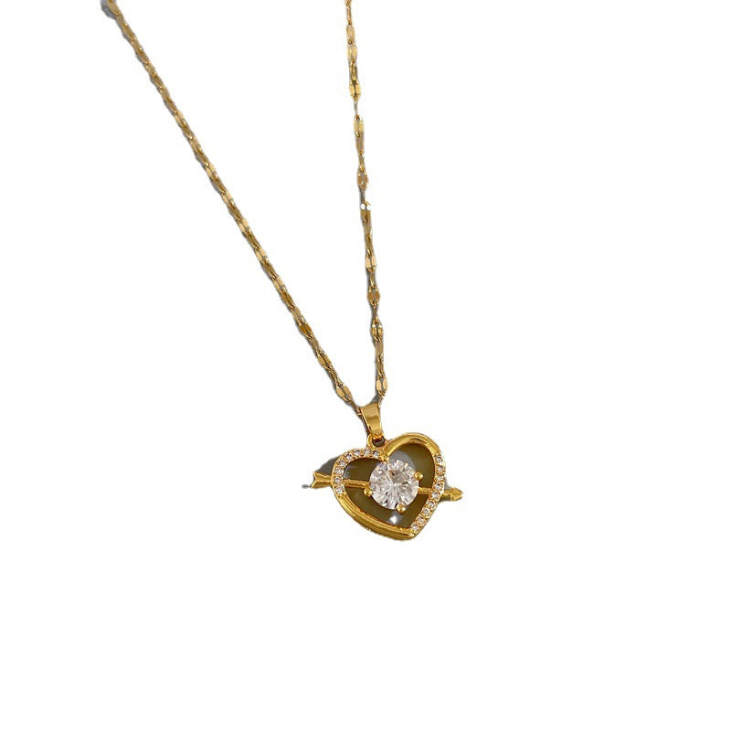 Collana pendente geometrica dolce e fresca in acciaio inossidabile con catena a collare