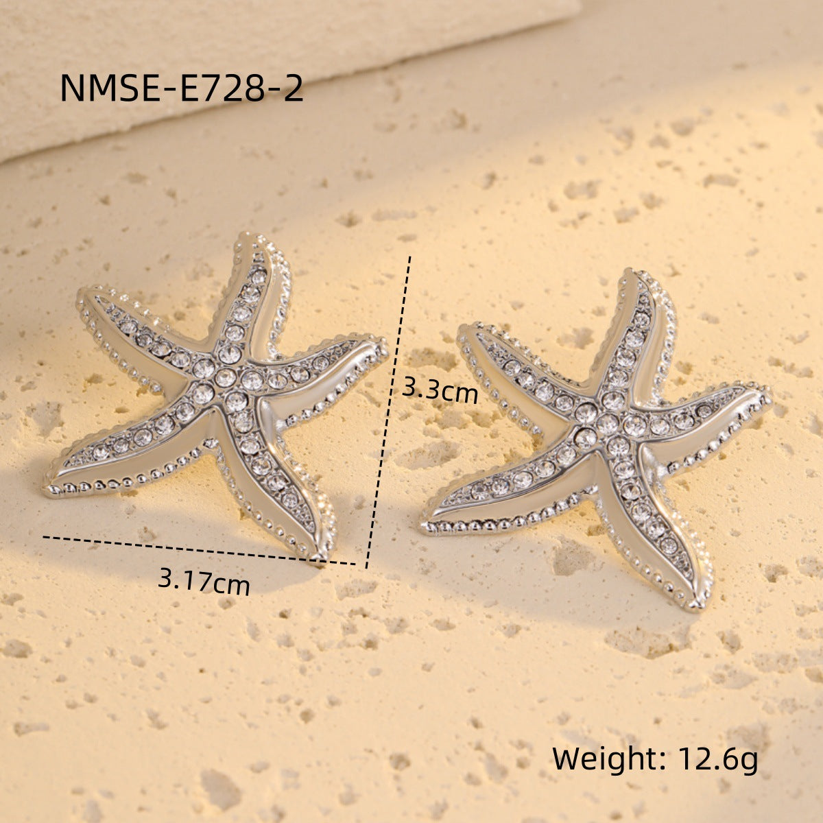 Orecchini a forma di Stella Marina alla Moda in Acciaio Inossidabile con Zirconia Micro-Incastonata, Finitura Placcata Oro 18K, Ipoallergenici e Inossidabili per Donna