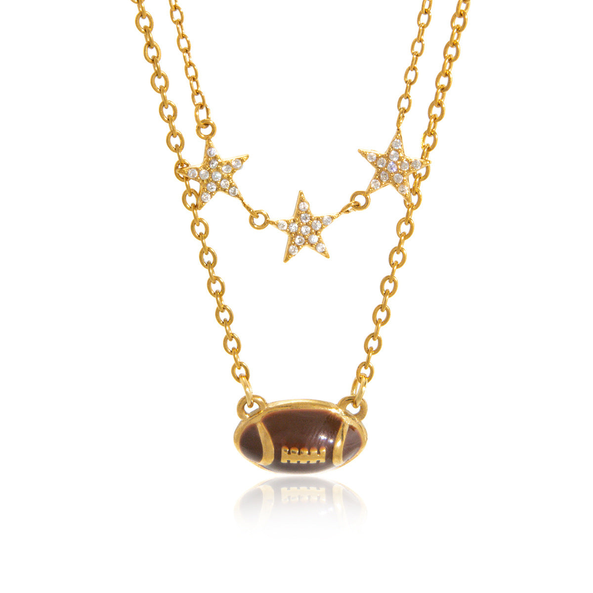 Minimalist Geometric American Football Stainless Steel PVD Plated Necklace for Women