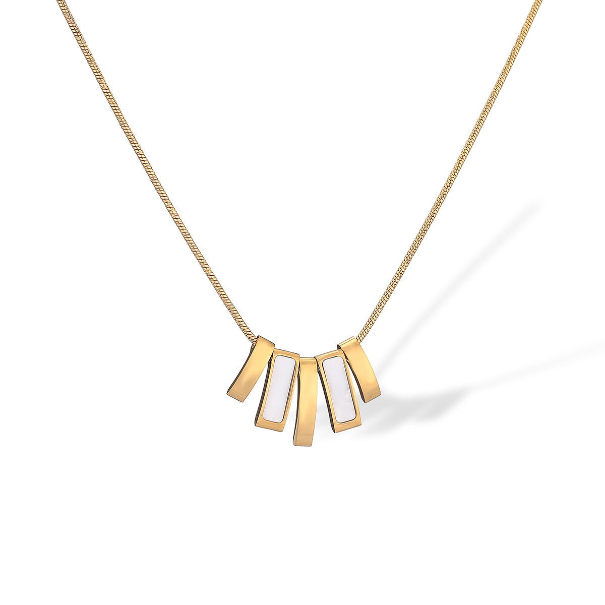 Collana con Pendente a Orso Geometrico Minimalista da Donna in Acciaio al Titanio con Design Irregolare
