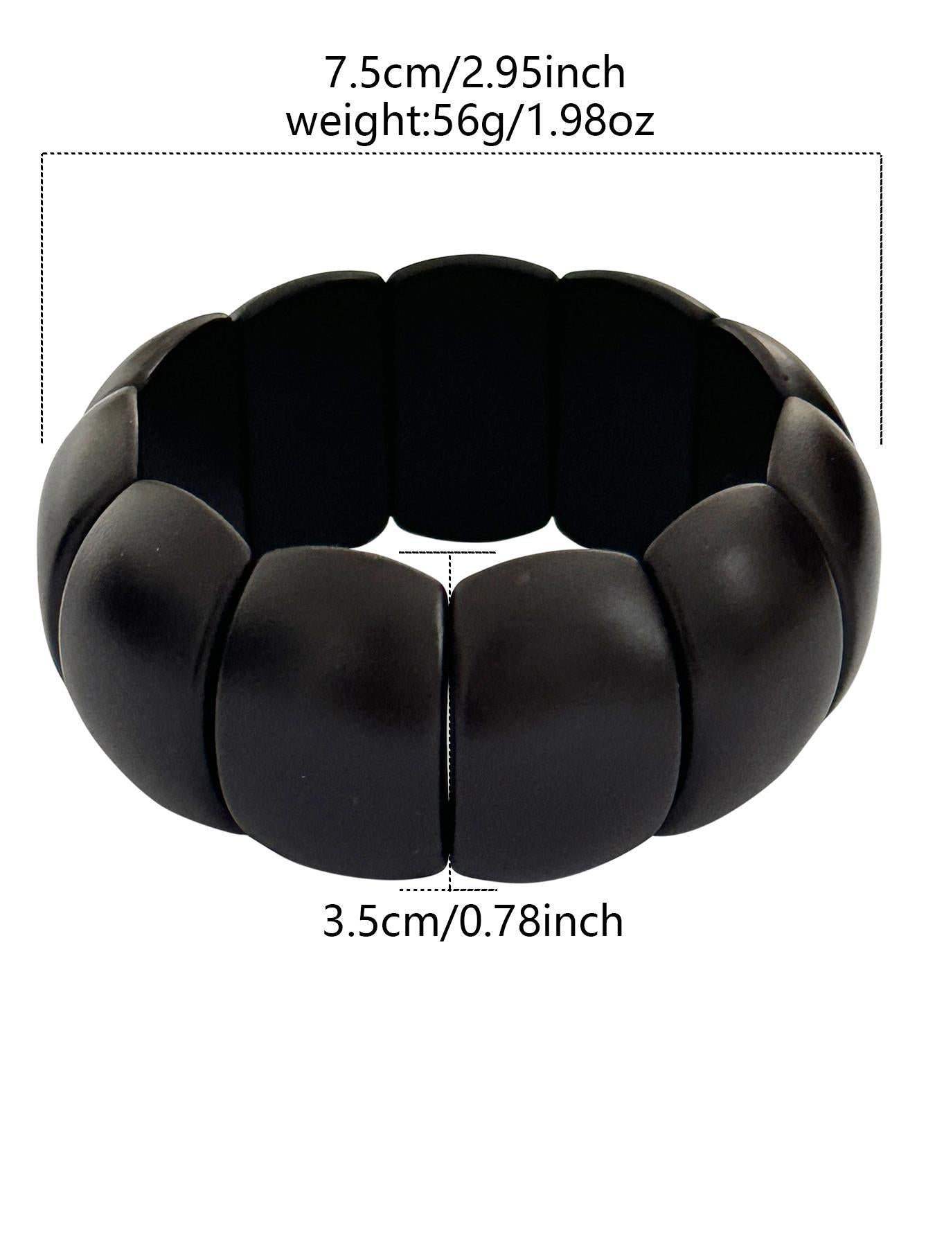 Bracciale in acrilico lucidato geometrico minimalista con perline fatte a mano, tono marrone