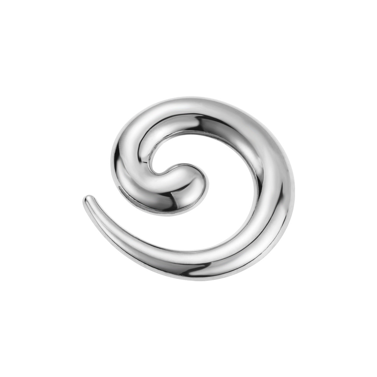 Broche de Serpiente Geométrica Minimalista de Acero Inoxidable con Acabado Chapado para Mujer