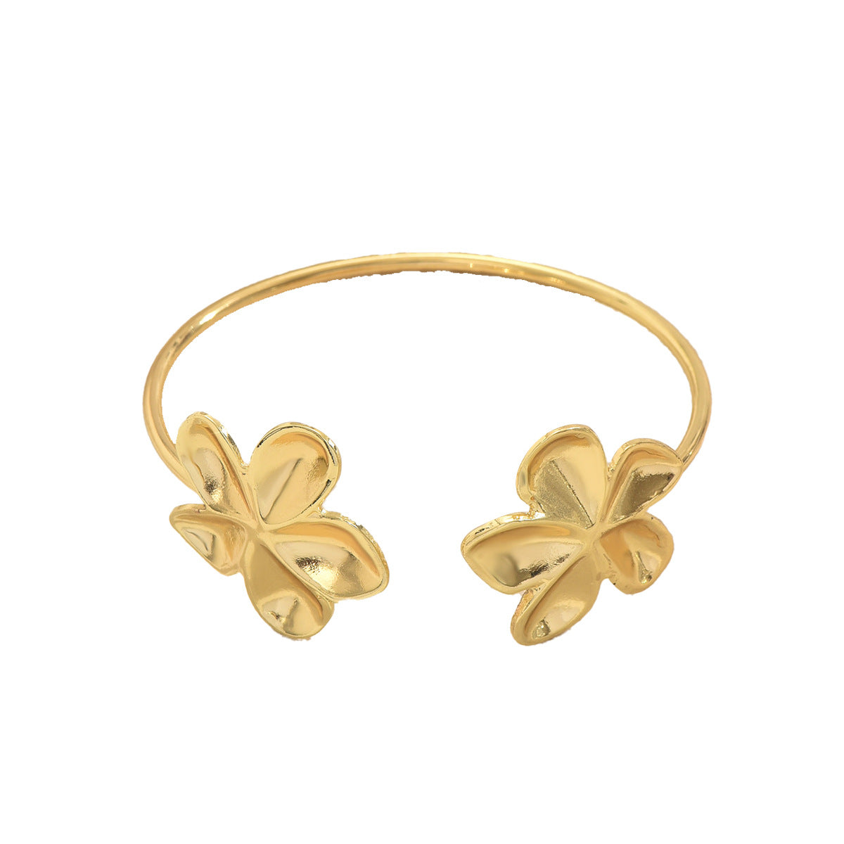 Floral Design Adjustable Opening Bracelet for Women in Alloy with Plated Finish
